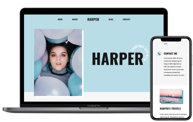 MacBook Pro and iPhone displaying Harper website on screen